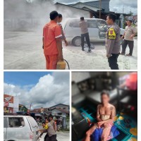 Mobil Kijang Terbakar di APMS PT. GELORA JUMHANA Putussibau 