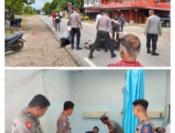 Respon Cepat Pamapta III Polres Melawi Membawa Korban Laka Lantas