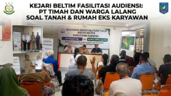 KEJARI BELTIM MELALUI “BEDULANG BERSAMA JPN” FASILITASI AUDIENSI PT TIMAH DAN WARGA LALANG SOAL TANAH EKS KARYAWAN