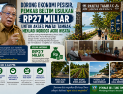 Dorong Ekonomi Pesisir, Pemkab Beltim Usulkan Rp.27,72 Miliar untuk Akses Pantai Tambak Menjadi Koridor Agro Wisata