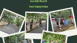 Tingkatkan Daya Tarik Wisata, Kodim 0414/Belitung Gelar Karya Bakti Massal Di Pantai Tanjung Pendam