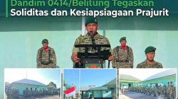 Pimpin Upacara Bulanan, Dandim 0414/Belitung Tegaskan Soliditas dan Kesiapsiagaan Prajurit