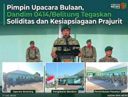 Pimpin Upacara Bulanan, Dandim 0414/Belitung Tegaskan Soliditas dan Kesiapsiagaan Prajurit