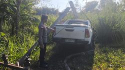 Laka Tunggal di Jalan Lintas Timur,Pengemudi Diduga Mengantuk