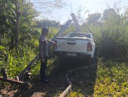 Laka Tunggal di Jalan Lintas Timur,Pengemudi Diduga Mengantuk
