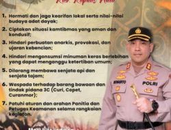 Kapolres Kapuas Hulu AKBP Roberto Imbau Masyarakat Jaga Kamtibmas Selama Pekan Gawai Dayak