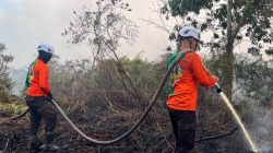 Patroli Karhutla Dit Samapta Polda Kalbar Bergerak Cepat Padamkan Kebakaran Lahan di Kubu Raya