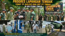 Danrem 045/Gaya Tinjau Progres Lapangan Tembak Yonif TP 845/KS dan GBT PT Timah di Belitung Timur