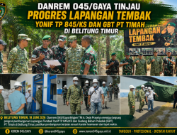 Danrem 045/Gaya Tinjau Progres Lapangan Tembak Yonif TP 845/KS dan GBT PT Timah di Belitung Timur