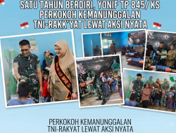 Satu Tahun Berdiri, Yonif TP 845/KS Perkokoh Kemanunggalan TNI-Rakyat Lewat Aksi Nyata