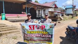 Bhabinkamtibmas Polsek Sayan Mengajak Warga Cegah Karhutla