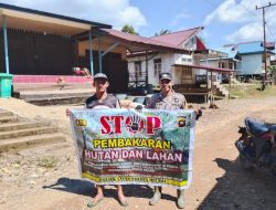 Bhabinkamtibmas Polsek Sayan Mengajak Warga Cegah Karhutla