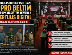 Pangkas Birokrasi Lisan, DPRD Beltim Terapkan Sistem Jawaban Tertulis Digital di Sidang Paripurna Hari Ini