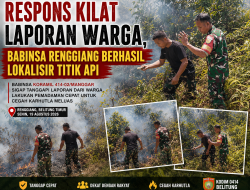 Respons Kilat Laporan Warga, Babinsa Renggiang Berhasil Lokalisir Titik Api