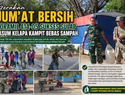 Gerakan Jum’at Bersih Koramil 414-05 Sukses Sulap Fasum Kelapa Kampit Bebas Sampah