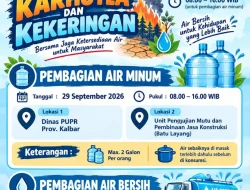 Pembagian Air Bersih Dinas PUPR Prov Kalbar Aksi Tanggap Darurat