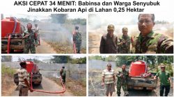 AKSI CEPAT 34 MENIT: Babinsa dan Warga Senyubuk Jinakkan Kobaran Api di Lahan 0,25 Hektar