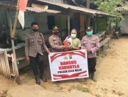 Wujud Kepedulian Nyata, Polsek Ella Hilir Salurkan Sembako untuk Warga Terdampak ISPA Akibat Kabut Asap Karhutla