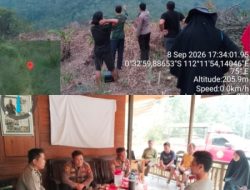 Polsek Menukung Bersama Polhut Cek Titik Api yang Mulai Merambat ke Kawasan Taman Nasional Bukit Baka Bukit Raya