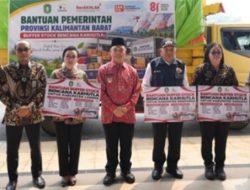 Gubernur Ria Norsan Melepaskan Bantuan Logistik Untuk Masyarakat Terdampak Asap Karhutla