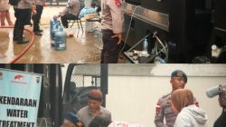 Brimob Kalbar Kembali Salurkan Air Bersih Untuk Meringankan Beban Masyarakat Akibat Kelangkaan Air Bersih