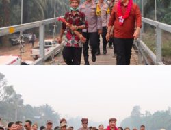 Bersama Forkopimda, Kapolres Ketapang Hadiri Peresmian Jembatan Gantung Dusun Lipat Gunting