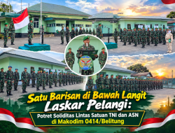 Satu Barisan di Bawah Langit Laskar Pelangi: Potret Soliditas Lintas Satuan TNI dan ASN di Makodim 0414/Belitung