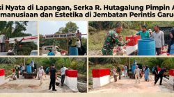 Aksi Nyata di Lapangan, Serka R. Hutagalung Pimpin Aksi Kemanusiaan dan Estetika di Jembatan Perintis Garuda