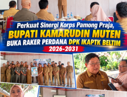 Perkuat Sinergi Korps Pamong Praja, Bupati Kamarudin Muten Buka Raker Perdana DPK IKAPTK Beltim 2026-2031