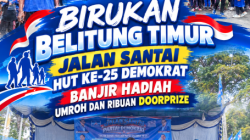 Birukan Belitung Timur, Jalan Santai HUT ke-25 Demokrat Banjir Hadiah Umroh dan Ribuan Doorprize