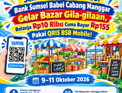 Semarak HJKM ke-155: Bank Sumsel Babel Cabang Manggar Gelar Bazar Gila-gilaan, Belanja Rp10 Ribu Cuma Bayar Rp155 Pakai QRIS BSB Mobile!
