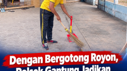 Dengan Bergotong Royong, Polsek Gantung Jadikan Masjid Istiqomah Jadi Lebih Asri, Warga Batu Penyu Puji Aksi “KURMA”