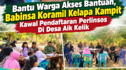 Bantu Warga Akses Bantuan, Babinsa Koramil Kelapa Kampit Kawal Pendaftaran Perlinsos Di Desa Aik Kelik
